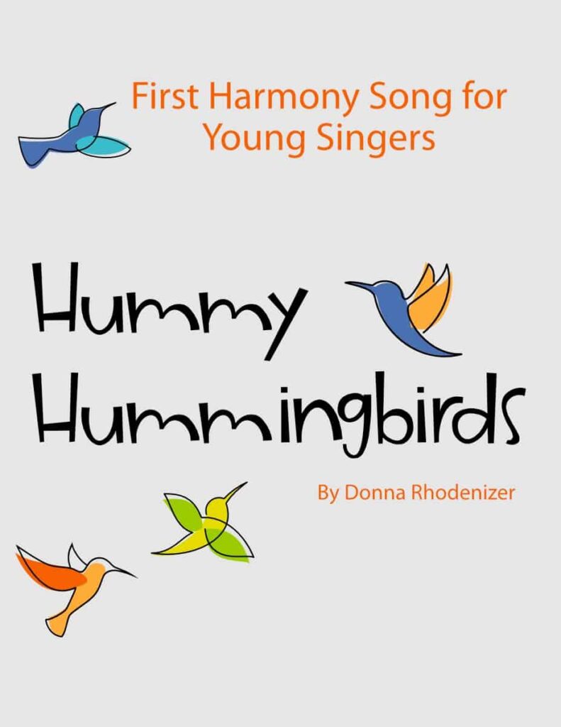 Pretty bird illustrations for Hummy Hummingbirds song.