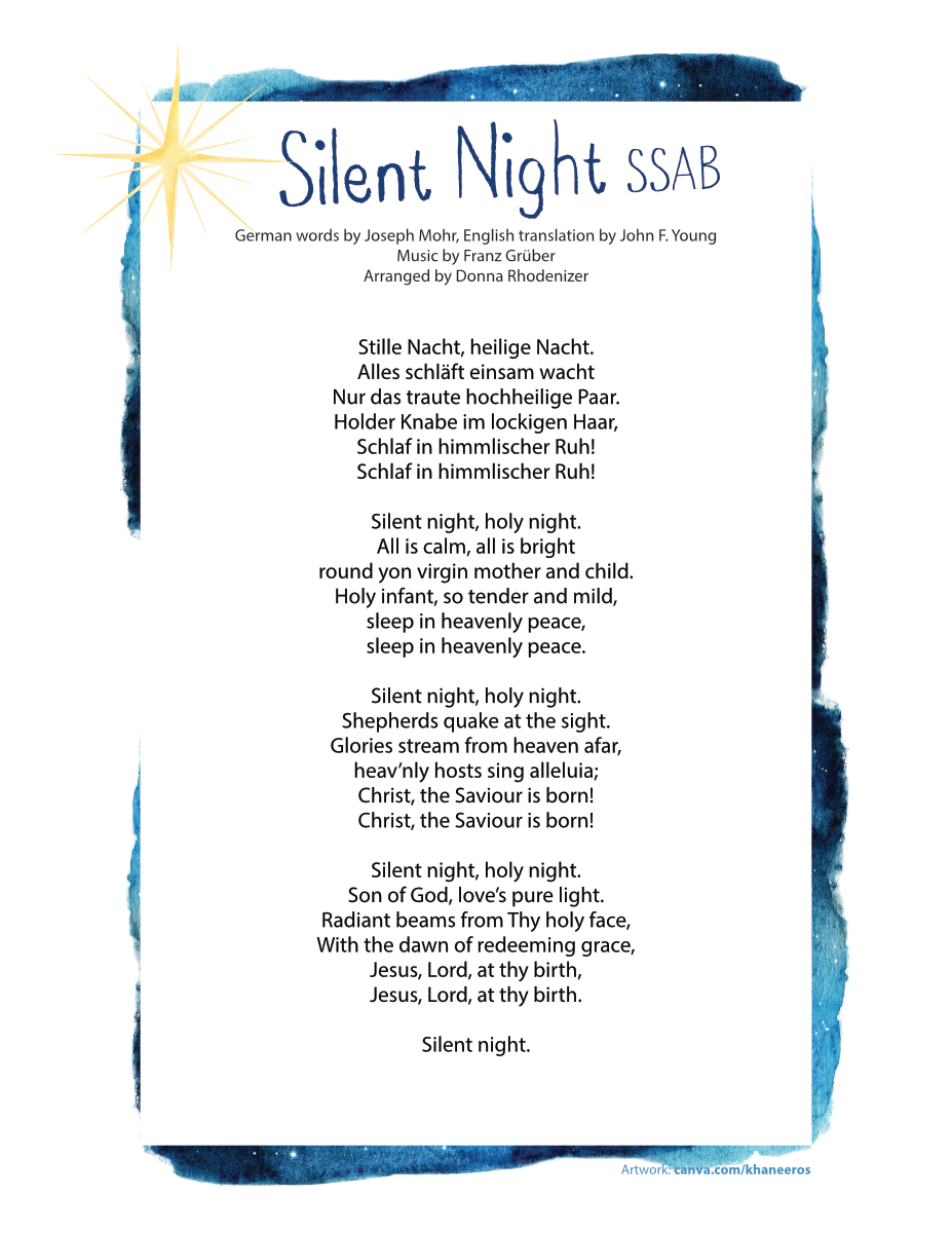 Silent Night (SSAB) by Donna Rhodenizer