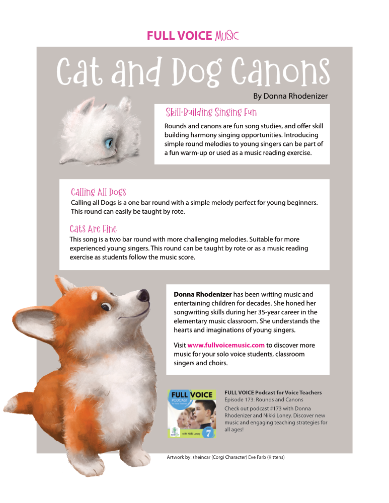Cat and Dog Canons by Donna Rhodenizer