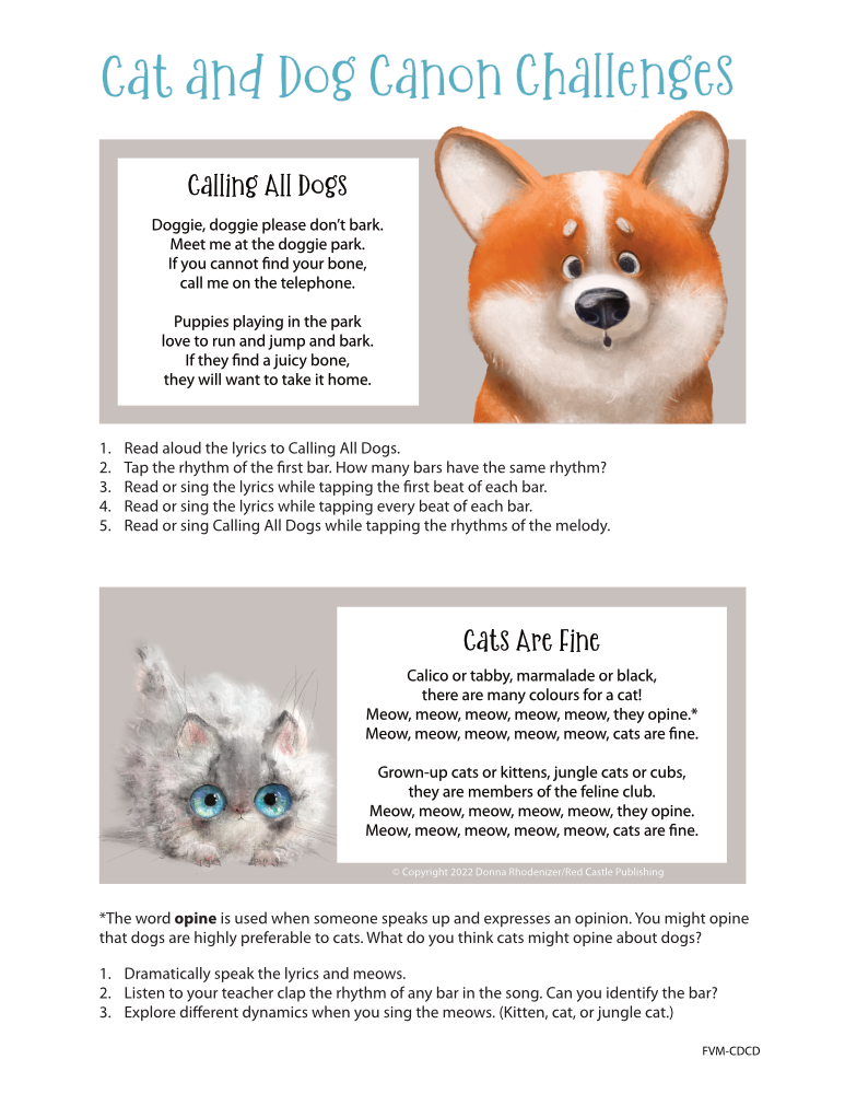 Cat and Dog Canons by Donna Rhodenizer