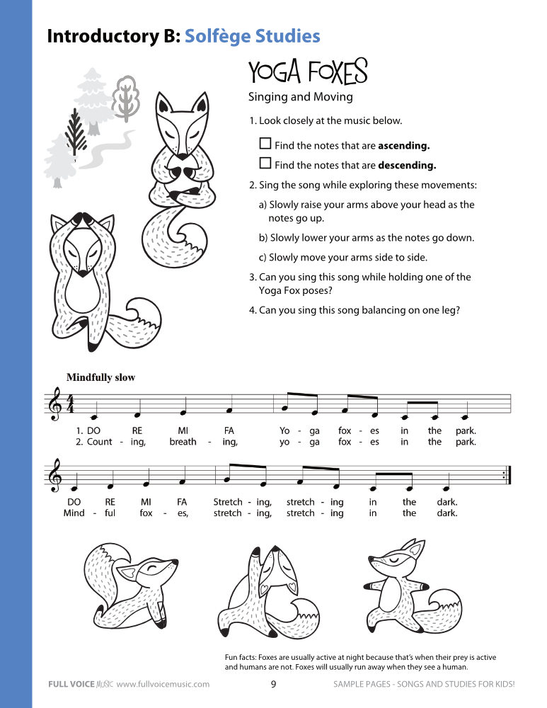Sample of Yoga Foxes Vocal Study from Introductory B