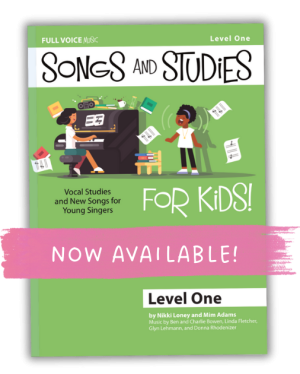 Cover of Songs and Studies for Kids! Level One with label "now available"