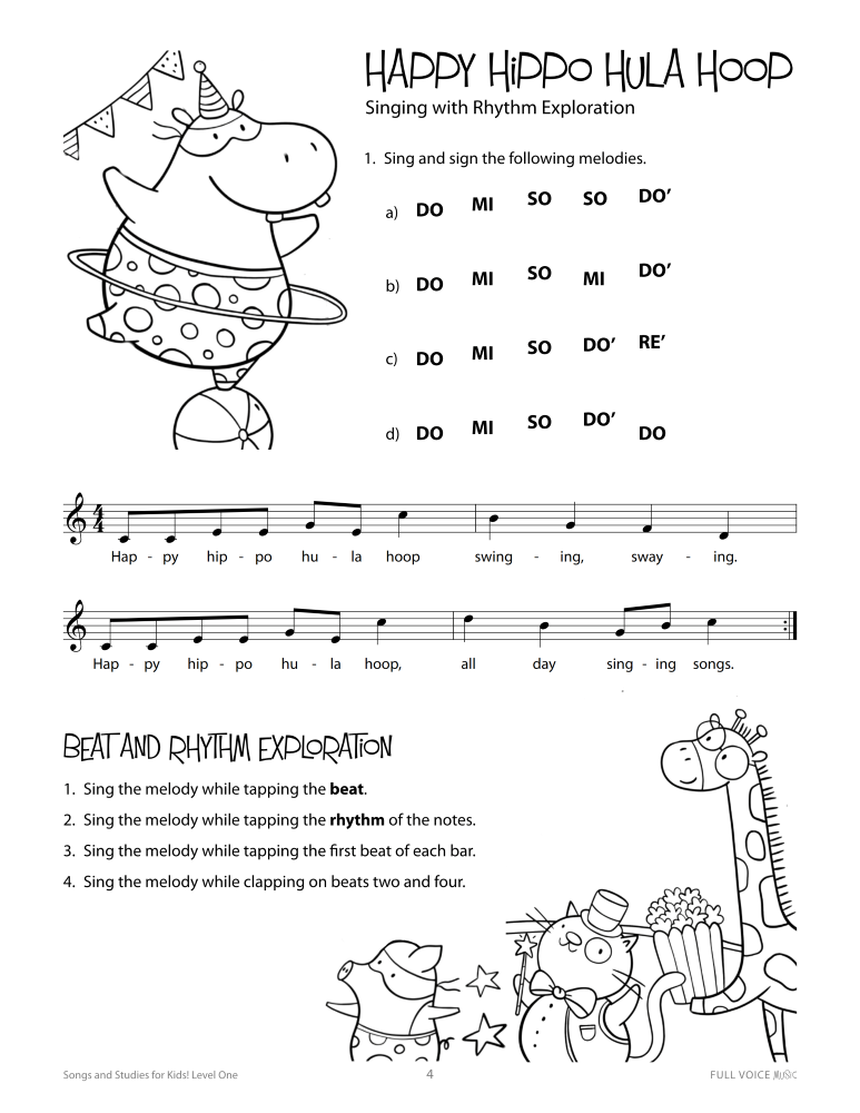 Songs and Studies for Kids! Level one happy hippo hula hoop product image 1