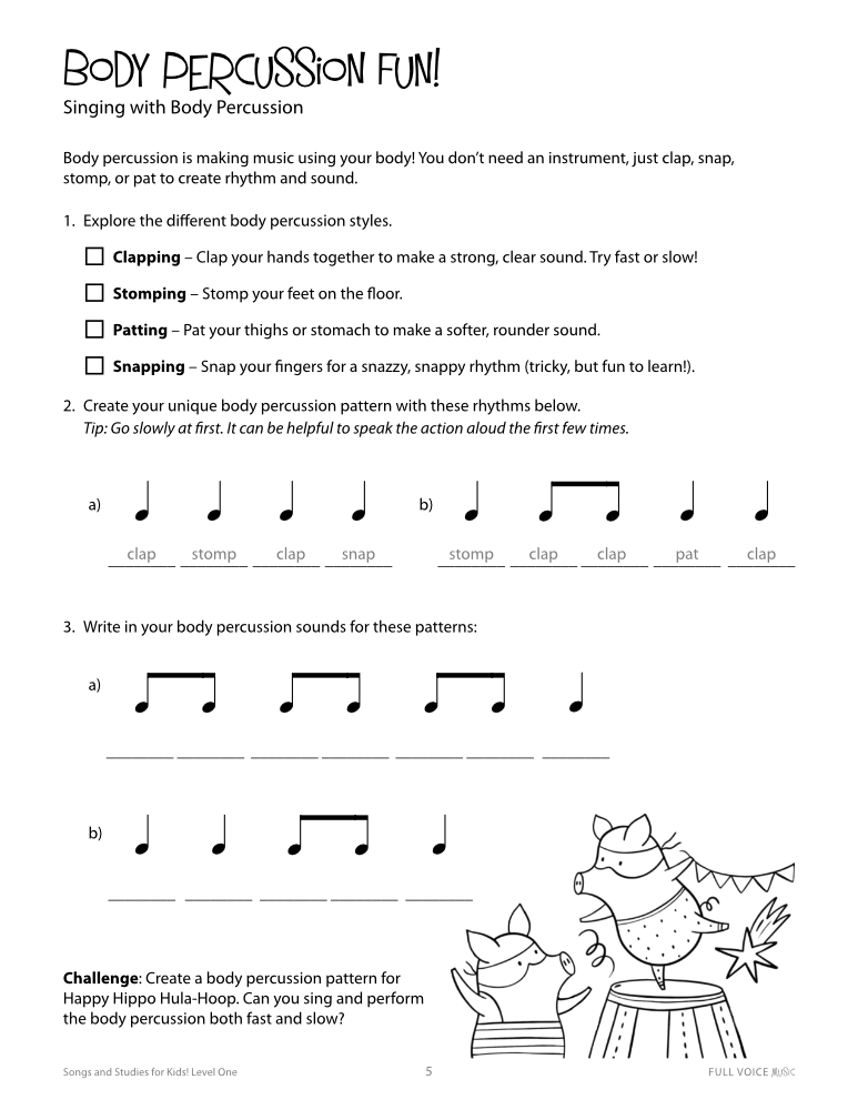 Songs and Studies for Kids! Level one body percussion fun product image 1