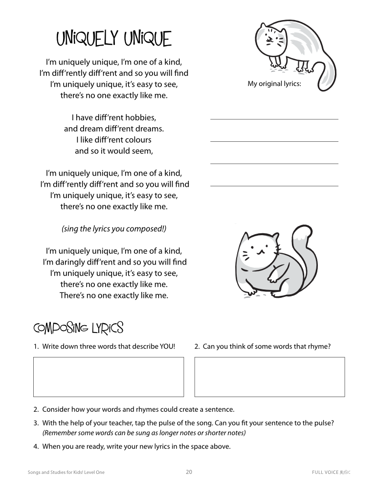 Songs and Studies for Kids! Level one uniquely unique product image 1