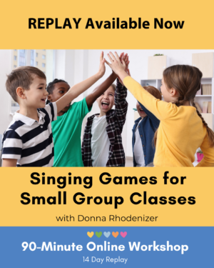 Replay for Workshop Singing Games for Small Group Classes. A group of children playing a singing game.