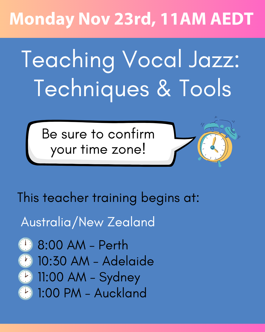 Teaching Vocal Jazz: Techniques and Tools Workshop