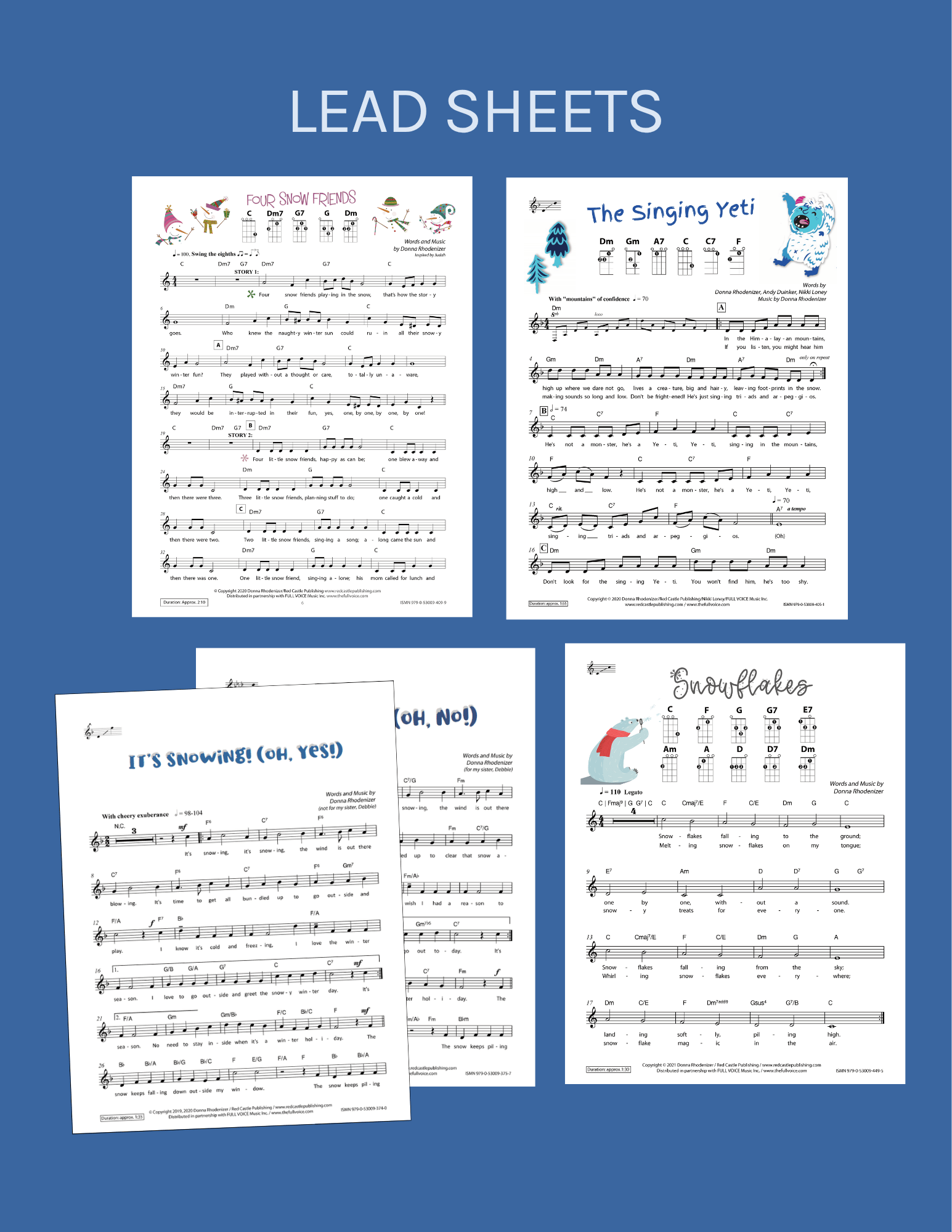 Lead sheets included for all four songs in the bundle